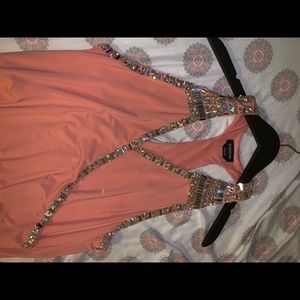 Summer salmon party dress